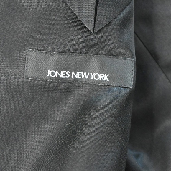 Jones New York 43R 36x30 Black Striped 100% Wool Mens Jacket Pants Suit - Picture 4 of 12